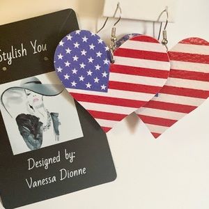 Stylish You Created Independence Day Faux Leather Earrings